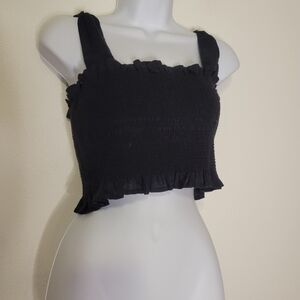 Capulet McKenna smocked crop top with tie straps
